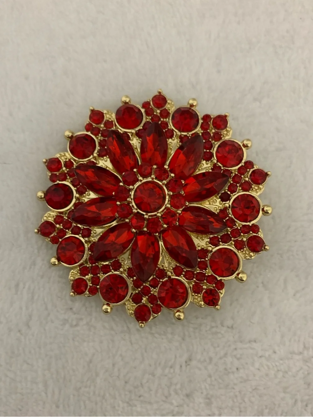 Red Floral Brooch